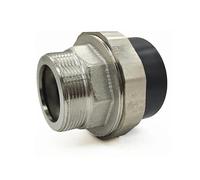 HBGNZU 1PCS PE 304 Stainless Steel Union Joint Coupling Female Male Thread Cast Pipe Fitting(Female 25mm)