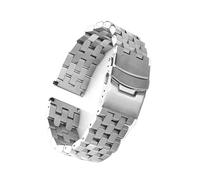 HBGRVCKS 18mm, 20mm, 22mm, 24mm Five-Link Tank-Shaped Stainless Steel Watch Strap with Metal Folding Clasp(A,24mm)