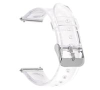 HBGRVCKS Fashion Quick Release Silicone Strap Transparent Resin Strap Soft Flat Interface Unisex Strap 20mm 22mm Suitable For Smart Watch Or Traditional Watch(Transparent-Silver Buckle,20mm)