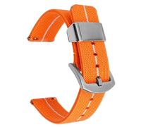 HBGRVCKS Quick Release Nylon Watch Band 18mm 20mm 22mm 24mm Elastic Nylon Strap Replacement Unisex Sports Wristband For Smart Or Traditional Watches(Orange White,22mm)