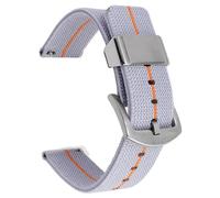 HBGRVCKS Quick Release Nylon Watch Band 18mm 20mm 22mm 24mm Elastic Nylon Strap Replacement Unisex Sports Wristband For Smart Or Traditional Watches(Grey Orange,24mm)