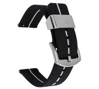 HBGRVCKS Quick Release Nylon Watch Band 18mm 20mm 22mm 24mm Sport Watch Band Unisex Canvas Watch Band For Traditional Or Smart Watch Replacement Band(Black-white,18mm)