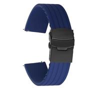 HBGRVCKS Quick Release Silicone Watch Strap 18mm 20mm 22mm 24mm Rubber Sport Watch Strap Watch Replacement Strap Unisex Watch Strap Watch Accessories(Blue black buckle,24mm)