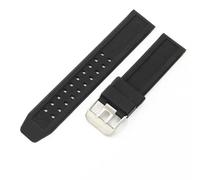 HBGRVCKS Silicone Watch Band 23mm Soft Rubber Strap Unisex Silicone Strap Wristband Watch Replacement Strap Suitable For Smart Watch Or Traditional Watch(Black Silver)