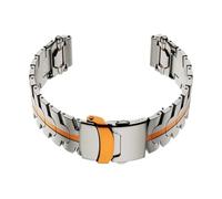 HBGRVCKS Stainless Steel and Titanium Quick-Release Watch Band, Universal, Folding Clasp, Men's Replacement Strap 20mm/22mm(Titanium-Orange,20mm)