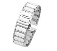 HBGRVCKS Stainless Steel Ceramic Watch Band 16 18 20 22mm Men Women Universal Watch Band For Quartz Or Smart Watch Replacement Strap Watch Accessories(White,20mm)