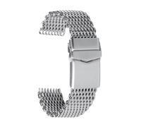 HBGRVCKS Stainless Steel Mesh Watch Band 20mm 22mm Strap Solid Stainless Steel Shark Mesh Strap Metal Adjustable Buckle Strap Universal Strap(20MM_L)