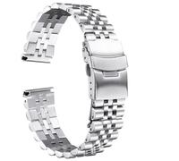 HBGRVCKS Stainless Steel Watch Band for 18-30mm Solid Metal Fashion Steel Strap(Silver,22mm)