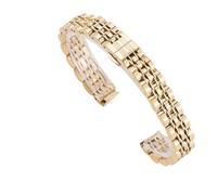 HBGRVCKS Watch Strap Ladies Stainless Steel Watch Band 6mm-16mm Small Size Universal Replacement Watch Strap Solid Bracelet(Gold B,14mm)