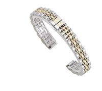 HBGRVCKS Watch Strap Ladies Stainless Steel Watch Band 6mm-16mm Small Size Universal Replacement Watch Strap Solid Bracelet(Silver gold B,12mm)