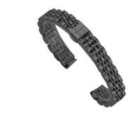 HBGRVCKS Watch Strap Ladies Stainless Steel Watch Band 6mm-16mm Small Size Universal Replacement Watch Strap Solid Bracelet(Black B,14mm)