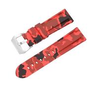 HBGRVCKS Watch Strap Rubber Watch Band 20mm 22mm Camouflage Replacement Silicone Wrist Belt Bracelet Soft Watch Strap(Camo Red,24mm)