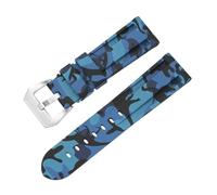 HBGRVCKS Watch Strap Silicone Watch Band 20mm Rubber Bracelet Universal Quick Release Replacement Strap Sports Soft(Camo Deep Blue,22mm)
