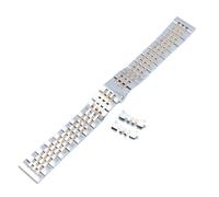 HBGRVCKS Watch Strap Solid Watch Strap Stainless Steel Watchband 12mm-24mm Metal Replacement Bracelet Universal For Man Women(Silver rose Gold,16mm)