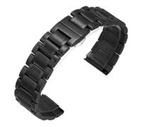 HBGRVCKS Watch Strap Solid Watch Strap Stainless Steel Watchband 18mm 20mm 22mm 24mm Men's Metal Replacement Bracelet Universal(Black A,18mm)