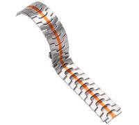 HBGRVCKS Watch Strap Stainless Steel Watch Band 20mm 22mm Men's Quick Release Metal Watch Strap Universal Replacement Bracelet(Silver orange,22mm)