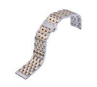 HBGRVCKS Watch Strap Stainless Steel Watch Bands 12mm To 24mm Silver Bracelet Metal Watch Strap Universal Watch Accessories(Silver gold,14mm)