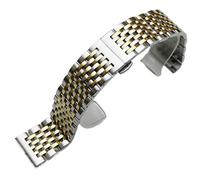 HBGRVCKS Watch Strap Watch Strap Curved End Stainless Steel Watch Band 20mm 22mm Replacement Strap Butterfly Clasp Bracelet(Silver Gold,12mm)