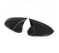 HBGURM Rearview Mirror Cover Case Trim For VW For Golf MK8 2020 2021 2022 Black/Carbon Side Wing Mirror Sheel With Lane Assist Car Accessories (Gloss Black)