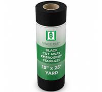 HBI Black Cut Away Embroidery Stabilizer Roll, 2.5 oz, 15 in x 25 yd