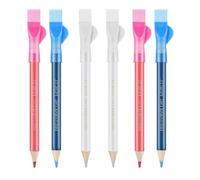 HBINGL 6 Pcs Tailors Chalk Pencils, Water Soluble Sewing Chalk for Fabric with Brush Cap, Water Soluble Sewing Chalk, DIY Craft Markers Pens for Sewing, Quilting and Dressmaking, DIY Craft Tools