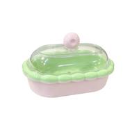 HBJDDMP Soap Box Cute Dopamine Style Soap Dish With Lid, Double-Layer Draining Holder For Bathroom Countertop Use