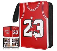 HBK Basketball Card Binder 400 Pockets - Waterproof Sports Card Holder with 50 Removable Sheets, 3-Ring Trading Card Album Case for Collectors, Zippered PU Leather Storage for Standard Cards