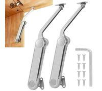HBL' 2 Pack | Lid Support Hinges Lid Stay Hinge for Extra-Long Upper Cabinet & RV Cabinets, 30° - 90° Lid Stay and Under 30° Soft Close, Tension Adjustable, Heavy Duty, Max Load 40KG