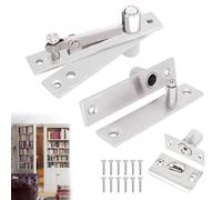 HBL' Heavy Duty Pivot Hinge Set with Door Ball Catch Hidden Hinge for Secret Door with 360 Degree Rotation, Invisible Pivot Hardware for Bookshelf.