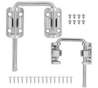 HBL' Sliding Glass Door Lock Patio Sliding Door Loop Lock - Flexible Sliding Door Latch for Uneven or Warped Doors, 6MM Hardened Steel, Extra Home Security, Silver, 2 Pack