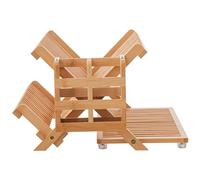 HBlife Bamboo Dish Drying Rack with Utensil Holder, 3-Tier Large Collapsible Wooden Dish Drainer Rack, Folding Drying Holder Dish Drainer for Kitchen Counter