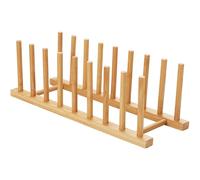 HBlife Bamboo Dish Plate Bowl Cup Book Pot Lid Cutting Board Drying Rack Stand Drainer Storage Holder Organizer Kitchen Cabinet（Keep Dry）