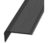 HBNES Stair Nosing Edge Trim Stair Nosing Stair Profile, Stair Nosing PVC Self-Adhesive Stair-Protection Corner Profile, Width 7x3cm, Non-Slip Edging Strip, Step Corner Profile-Black||Length:3m