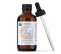 HBNO Organic Jojoba Oil - Huge 4 oz (120ml) Value Size - Natural Jojoba Oil, Cold Pressed - Perfect Carrier Oil for Massage, Aromatherapy, DIY, Soap Making, Face, Body, Lips, Hair, Nails