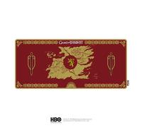 HBO Game of Thrones - Lannister Edition, Premium XXL mousepad, 90×40 cm, Red/Gold, Non-Slip Base, Micro-Textured Surface, Washable, Soft Neoprene