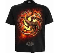 HBO - Hod - Dragon Flames - Front Print T-Shirt Black - XL