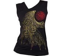 HOD - WING LOGO - Gathered Shoulder Slant Vest Black Spiral Black S