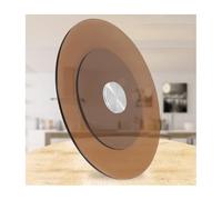 HBOOMOEM Clear Glass Lazy Susan Rotating Tray，Large Rotating Food Serving Lazy Susan Table，Silent Bearings, Suitable for Banquets, Parties, and Family Dinners.(Brown,90CM/35.4in)