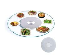 HBOOMOEM Clear Glass Lazy Susan Rotating Tray，Large Tabletop - 360° Rotating Tray，Glass Turntable，Suitable for Family Gatherings, Hotels, Restaurants, and Other Venues.(C,80CM/31.5in)