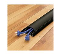 HBOOMOEM Cord Hider Wall，Extension Cord Covers for Floor，Easy to install, effectively prevents tripping hazards, and is suitable for both wall and floor mounting.(Black,No. 4-5m)
