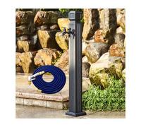 HBOOMOEM Free Standing Gardens Column,Vertical Pillar Floor Mount Water Tap,304 Stainless Steel Square Garden Water Column,Suitable for Farms, Washing and Car Washing.(Spray Gun,110CM/43.3IN_A)