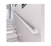 HBOOMOEM Non-Slip Stair Railings with Brackets,Stairs Non-Slip Galvanized Iron Industrial,Easy to Install, Suitable for Children, Disabled People and The Elderly.(White,600CM/236.2in)