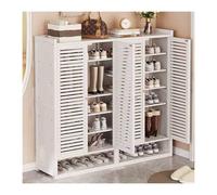 HBOOMOEM Shoe Cabinet，Space Saving Shoe Storage Cupboard，Hallway Cupboard Storage Organiser，Large-Capacity Dustproof Shoe Cabinet Suitable For Corridors, Living Rooms And Bedrooms.(White,117*32*110CM)