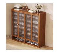 HBOOMOEM Shoe Cabinet，Space Saving Shoe Storage Cupboard，Hallway Cupboard Storage Organiser，Large-Capacity Dustproof Shoe Cabinet Suitable For Corridors, Living Rooms And Bedrooms.(Brown,117*32*110CM)