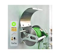 HBOOMOEM Stainless Steel Garden Hose Reel,Heavy Duty Stainless Steel Garden Hose Reel Holder,Designed with A Cover, It is Suitable for Gardening Irrigation, Car Washing.(30m)