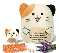 HBPLN Cat Stuffed Animals, Microwavable Stuffed Animal Plush for Warmth Comfort, Heatable Lavender Scent Cat Toys, Cute Soft Plushie Gift for Kids Adult Women