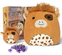 HBPLN Highland Cow Stuffed Animal, Microwavable Stuffed Animals Highland Cow Plush for Warmth Comfort, Heatable Lavender Scent Cow Toys, Cute Soft Plushie Highland Cattle Gift for Kids Adult Women