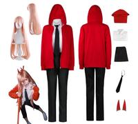 HBQC Anime Chainsaw Man cosplay Power uniform set - adult full costume set, suitable for Halloween carnival parties, comic exhibitions, and anime conventions