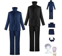 HBQC Anime Cosplay Costume Juju'tsu Kai'sen Gojo Satoru Cosplay Costume Full Set Wig Adult Halloween Carnival Party Dress Up Set