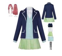 HBQC Anime Cosplay Costume The Quintessential Quintuplets Nakano Miku Cosplay Full Set Wig Costume Set - Adult Style, Halloween Carnival Party Dress Up